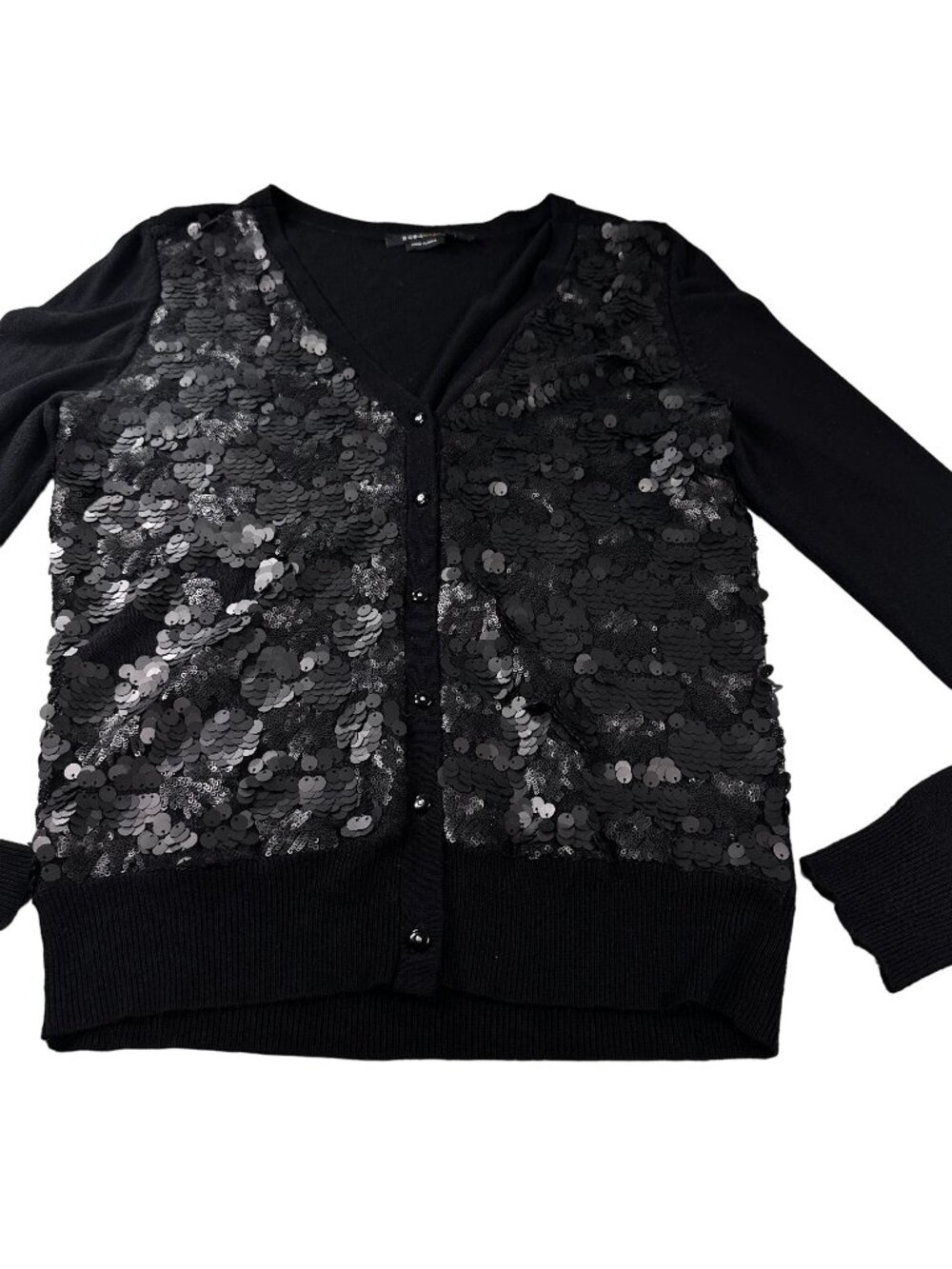 BCBGMaxazria Cardigan Sequins Women Button Front Evening Long Sleeve Sweater